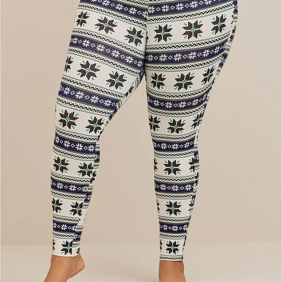 ❤️NWT VINTAGE TORRID LEGGING - FULL LENGTH HIGH RISE POWDERPUFF SNOWFLAKE PRINT - Picture 3 of 12